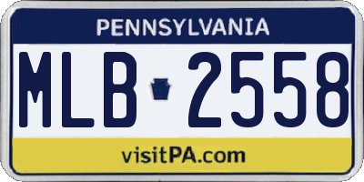 PA license plate MLB2558