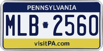 PA license plate MLB2560