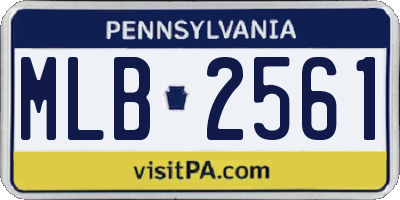 PA license plate MLB2561