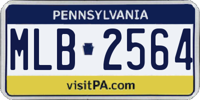 PA license plate MLB2564