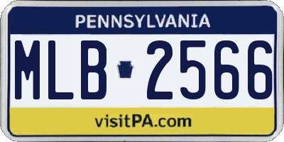 PA license plate MLB2566