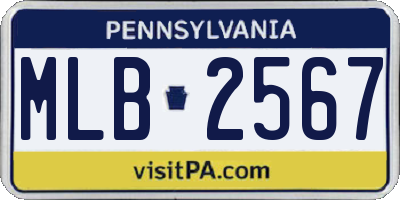PA license plate MLB2567