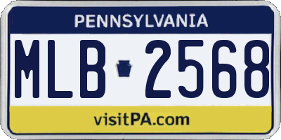 PA license plate MLB2568