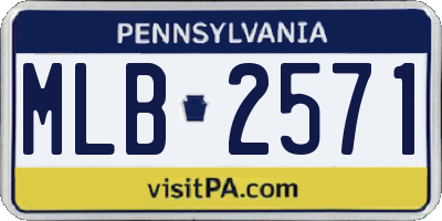 PA license plate MLB2571