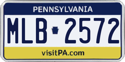 PA license plate MLB2572