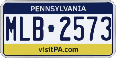 PA license plate MLB2573