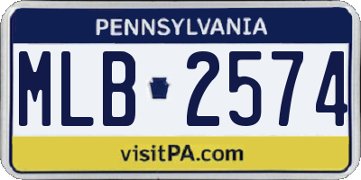 PA license plate MLB2574