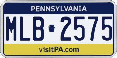 PA license plate MLB2575