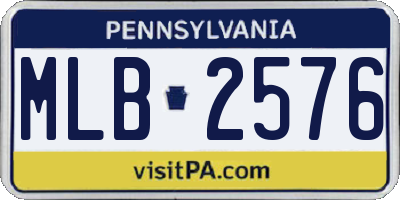 PA license plate MLB2576