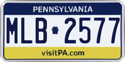 PA license plate MLB2577