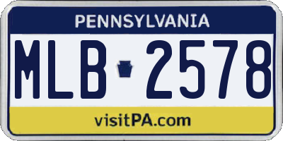 PA license plate MLB2578