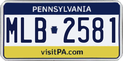 PA license plate MLB2581