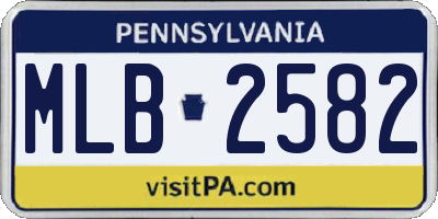 PA license plate MLB2582