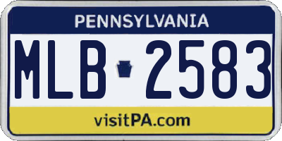 PA license plate MLB2583