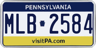 PA license plate MLB2584