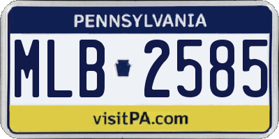 PA license plate MLB2585