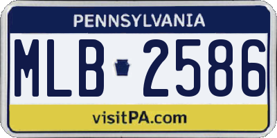 PA license plate MLB2586