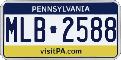 PA license plate MLB2588