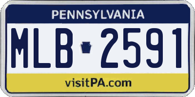 PA license plate MLB2591