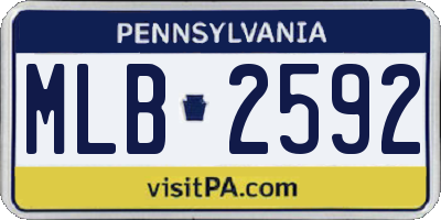 PA license plate MLB2592