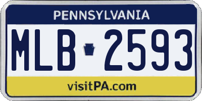 PA license plate MLB2593