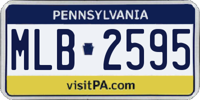 PA license plate MLB2595