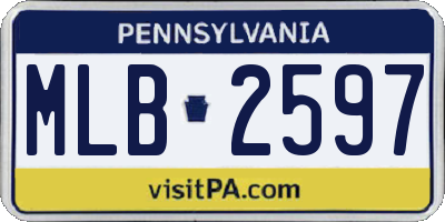 PA license plate MLB2597