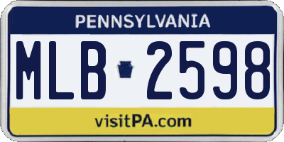 PA license plate MLB2598