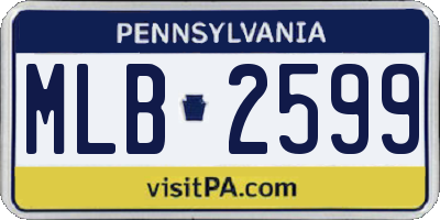 PA license plate MLB2599