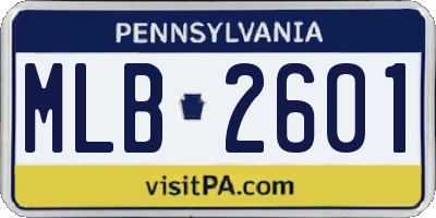 PA license plate MLB2601