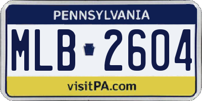 PA license plate MLB2604