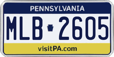 PA license plate MLB2605