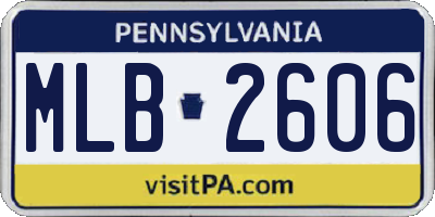 PA license plate MLB2606