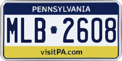 PA license plate MLB2608