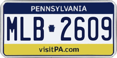 PA license plate MLB2609