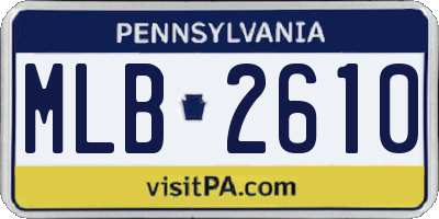 PA license plate MLB2610