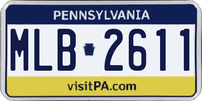 PA license plate MLB2611