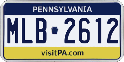 PA license plate MLB2612