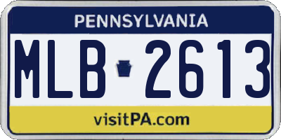 PA license plate MLB2613