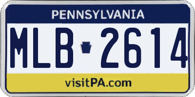 PA license plate MLB2614