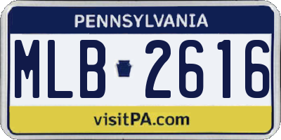 PA license plate MLB2616