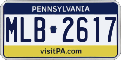 PA license plate MLB2617