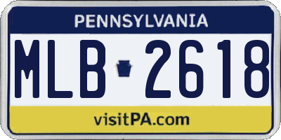 PA license plate MLB2618