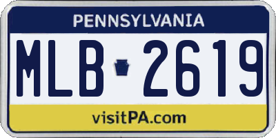 PA license plate MLB2619