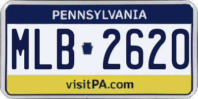 PA license plate MLB2620