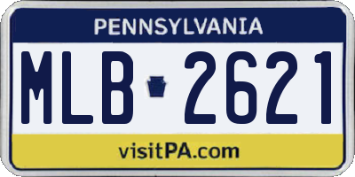 PA license plate MLB2621