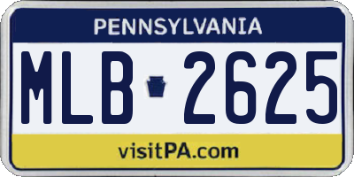 PA license plate MLB2625