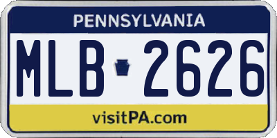 PA license plate MLB2626