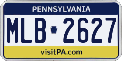 PA license plate MLB2627
