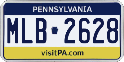 PA license plate MLB2628